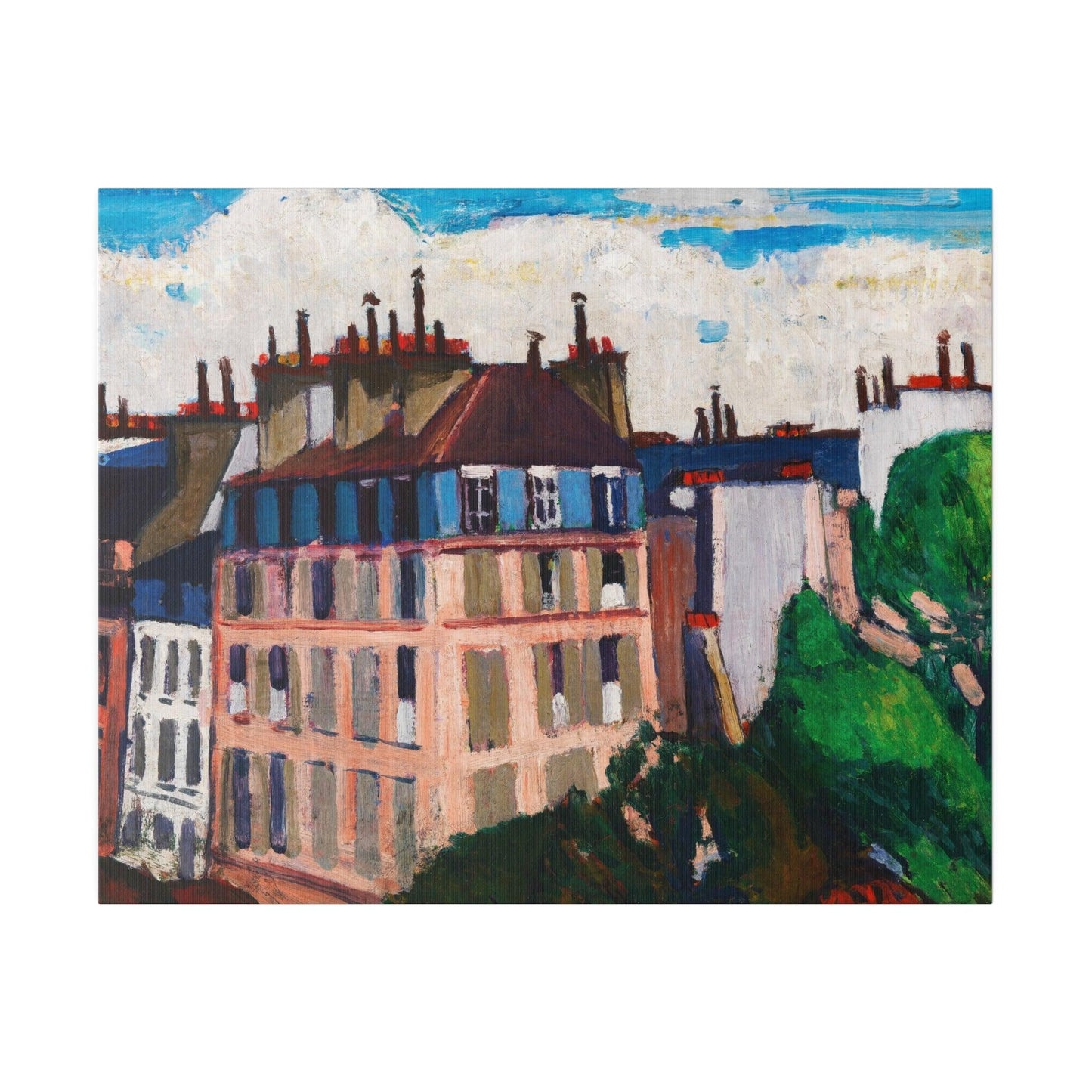 Rooftops, Paris (1909-1912) painting in high resolution by Henry Lyman Sayen - Matte Canvas, Stretched, 0.75"