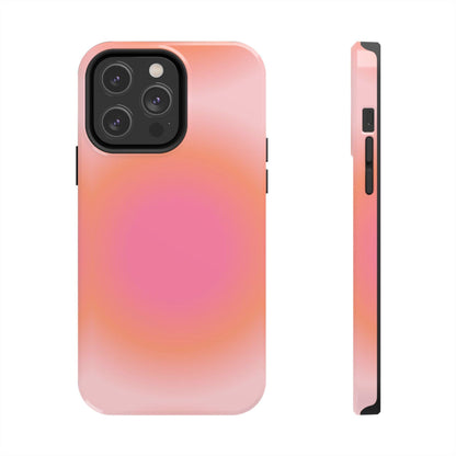 Coral Blushed Aura Tough iPhone Cases