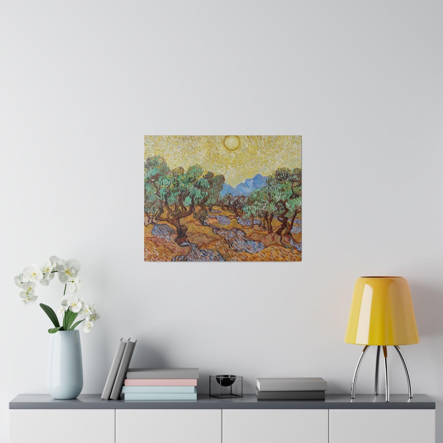 Vincent van Gogh's Olive Trees (1889) famous landscape painting - Matte Canvas, Stretched, 0.75"