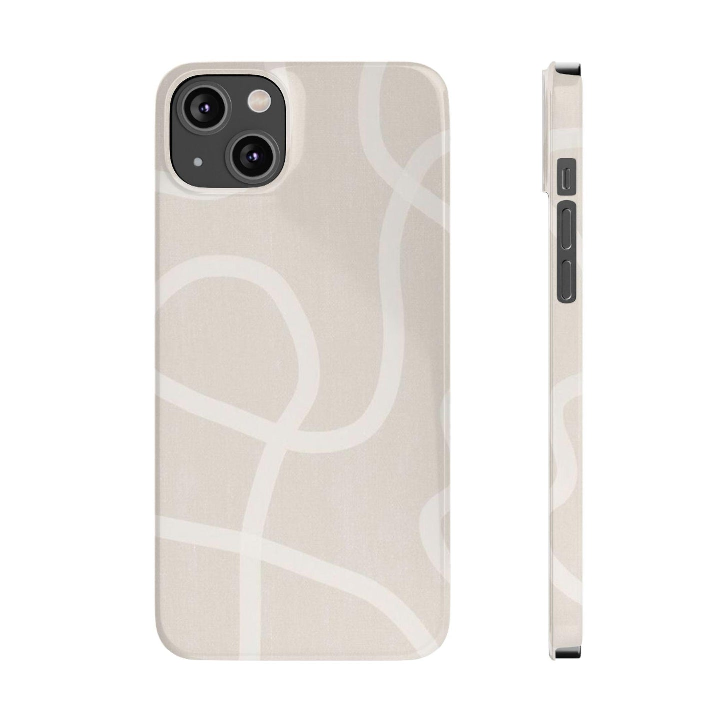 Luxe Minimalist Swirl - Cream Edition Slim iPhone Cases