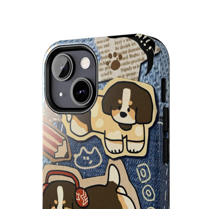 Puppy Pals Denim Vibes Tough iPhone Cases