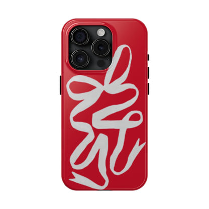 Bow Ribbon Red iPhone Cases