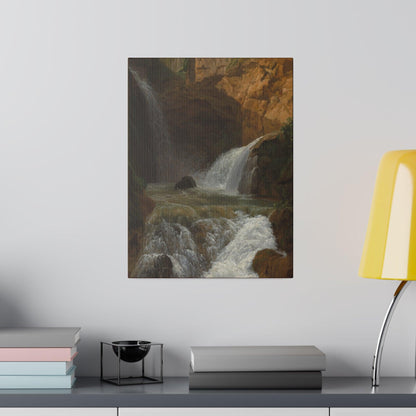 View of the Waterfalls at Tivoli 1788 by Jean Joseph Xavier Bidauld on a Matte Canvas Stretched 0.75