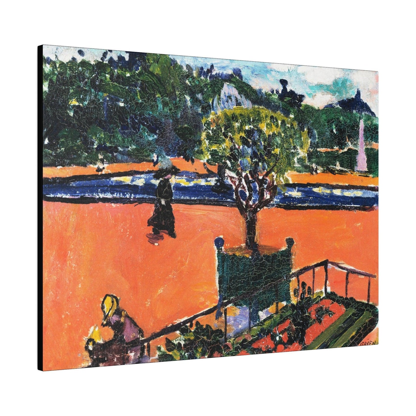 In the Luxembourg Gardens 1910 painting in high resolution by Henry Lyman Sayen on a Matte Canvas Stretched 0.75