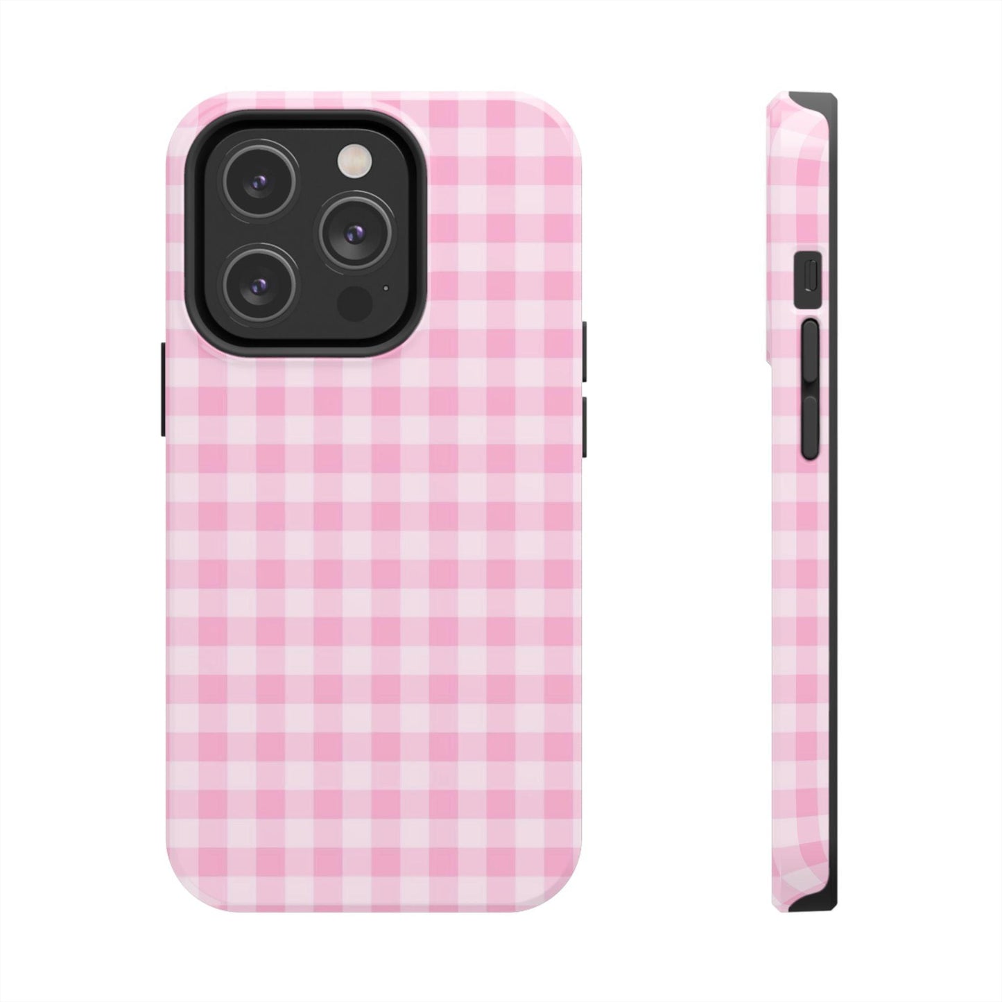 Pink Gingham Tough iPhone Cases