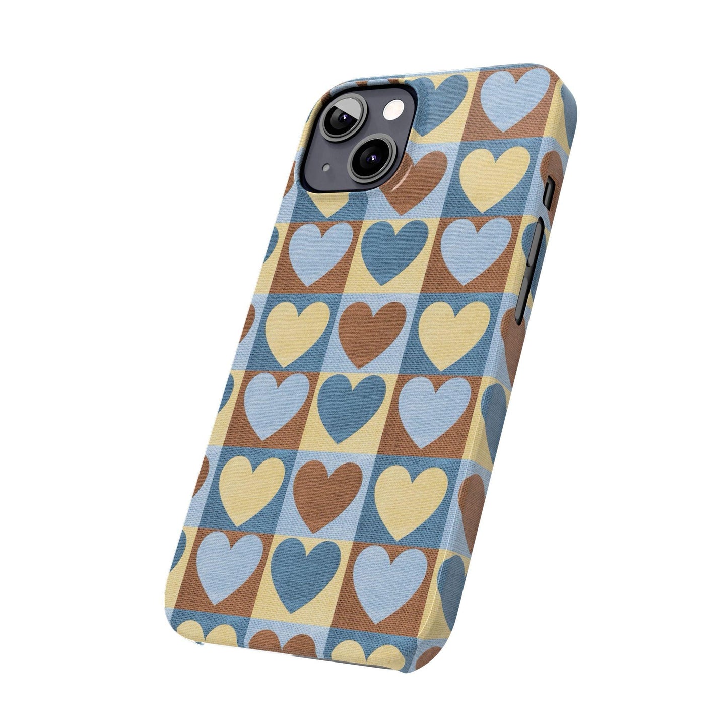 Retro Heart Mosaic Grid Case iPhone Cases