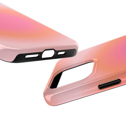 Coral Blushed Aura Tough iPhone Cases