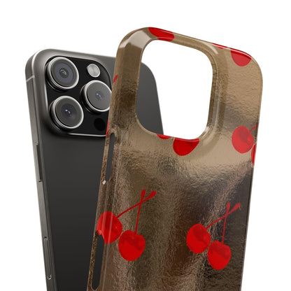 Golden Cherry Bliss Slim iPhone Cases