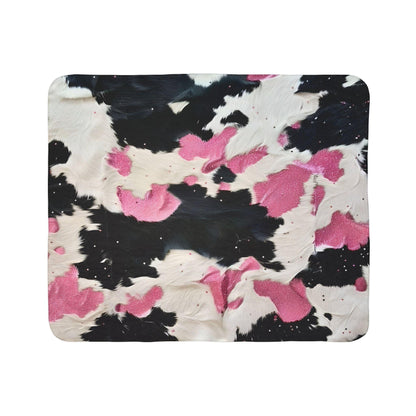 Fuzzy Pink Black Beige - Comfortable Fleece Sherpa Blanket