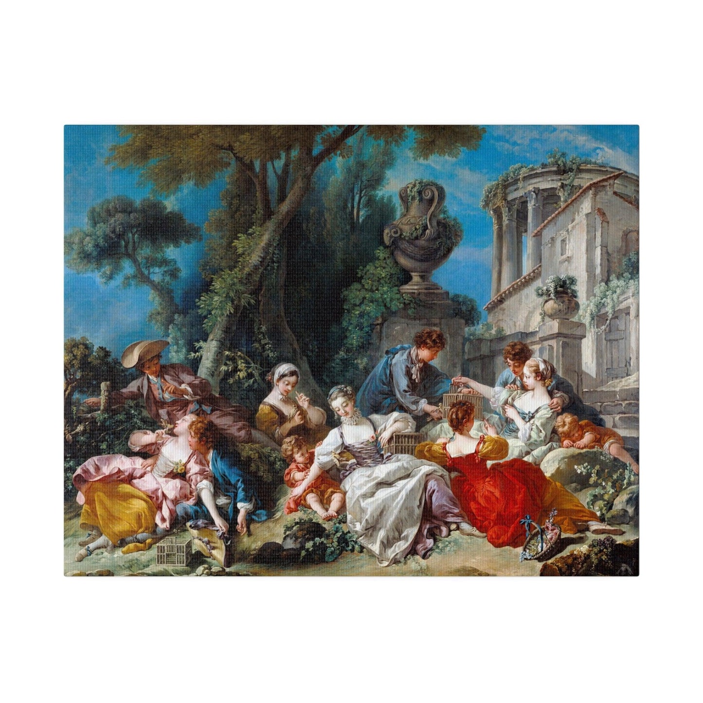 Francois Boucher's The Bird Catchers (1748) - Matte Canvas, Stretched, 0.75"