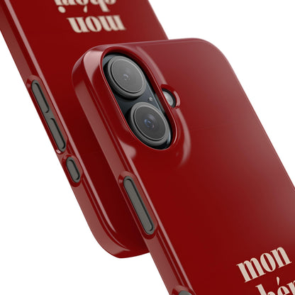 Mon Cheri iPhone Slim Phone Cases (Cherry Red)