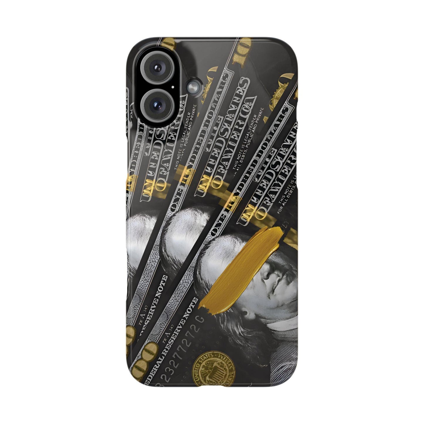 100 US Dollar Slim iPhone Case in Black & Gold - SMARTHOMEGOODIES