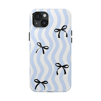 Bowtiful Blue Wavy Bliss Tough iPhone Cases