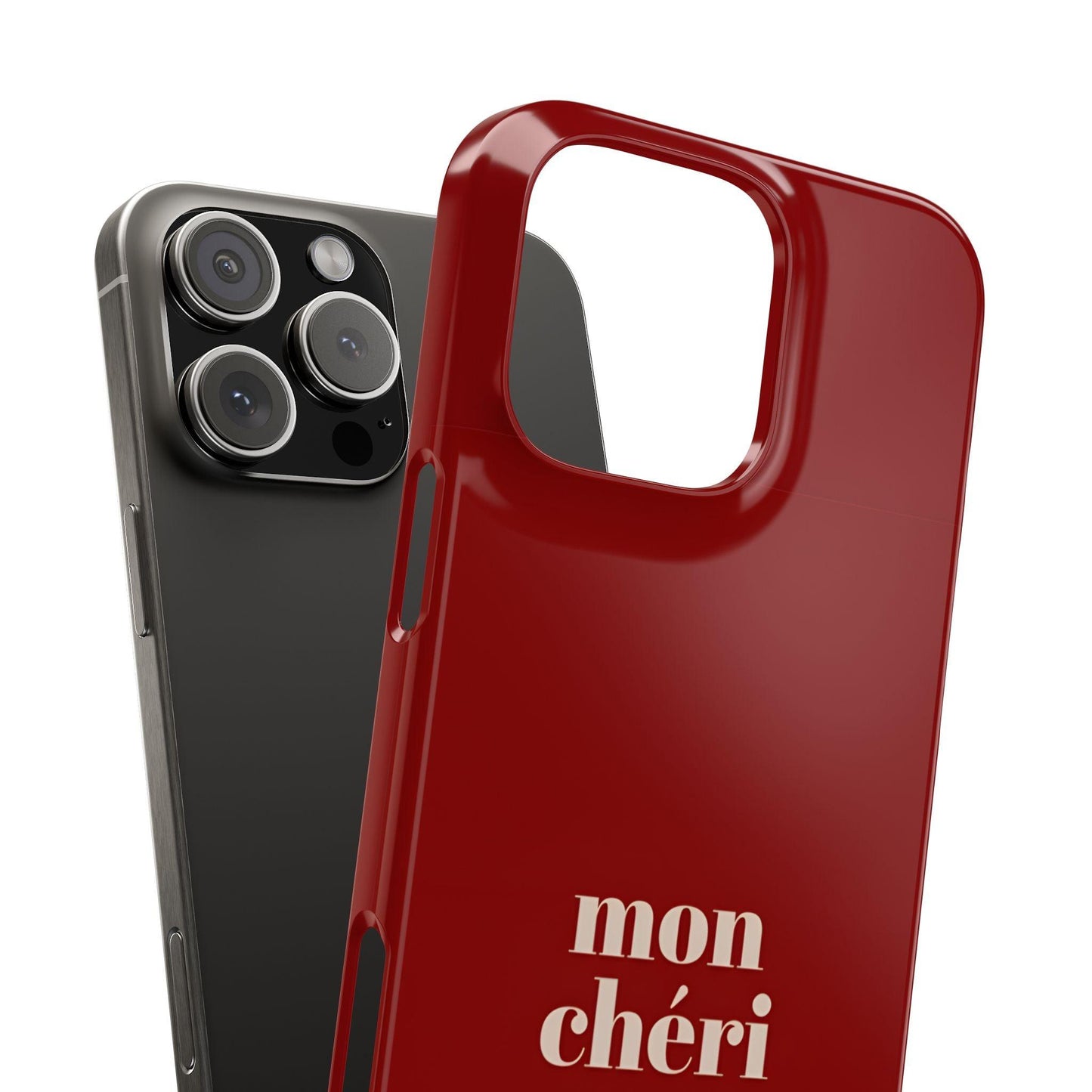 Mon Cheri iPhone Slim Phone Cases (Cherry Red)