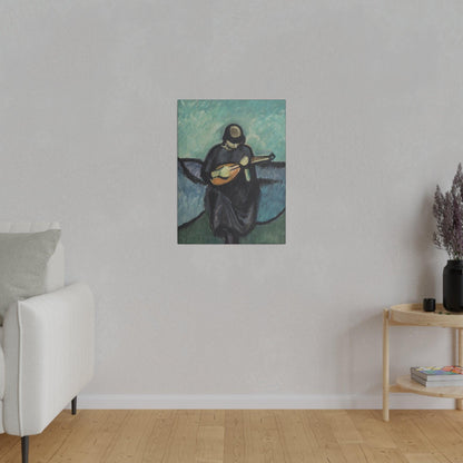 Mandolin player by Harald Giersing - Matte Canvas, Stretched, 0.75"