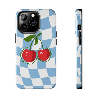 Cherry Gossip Check Tough iPhone Cases