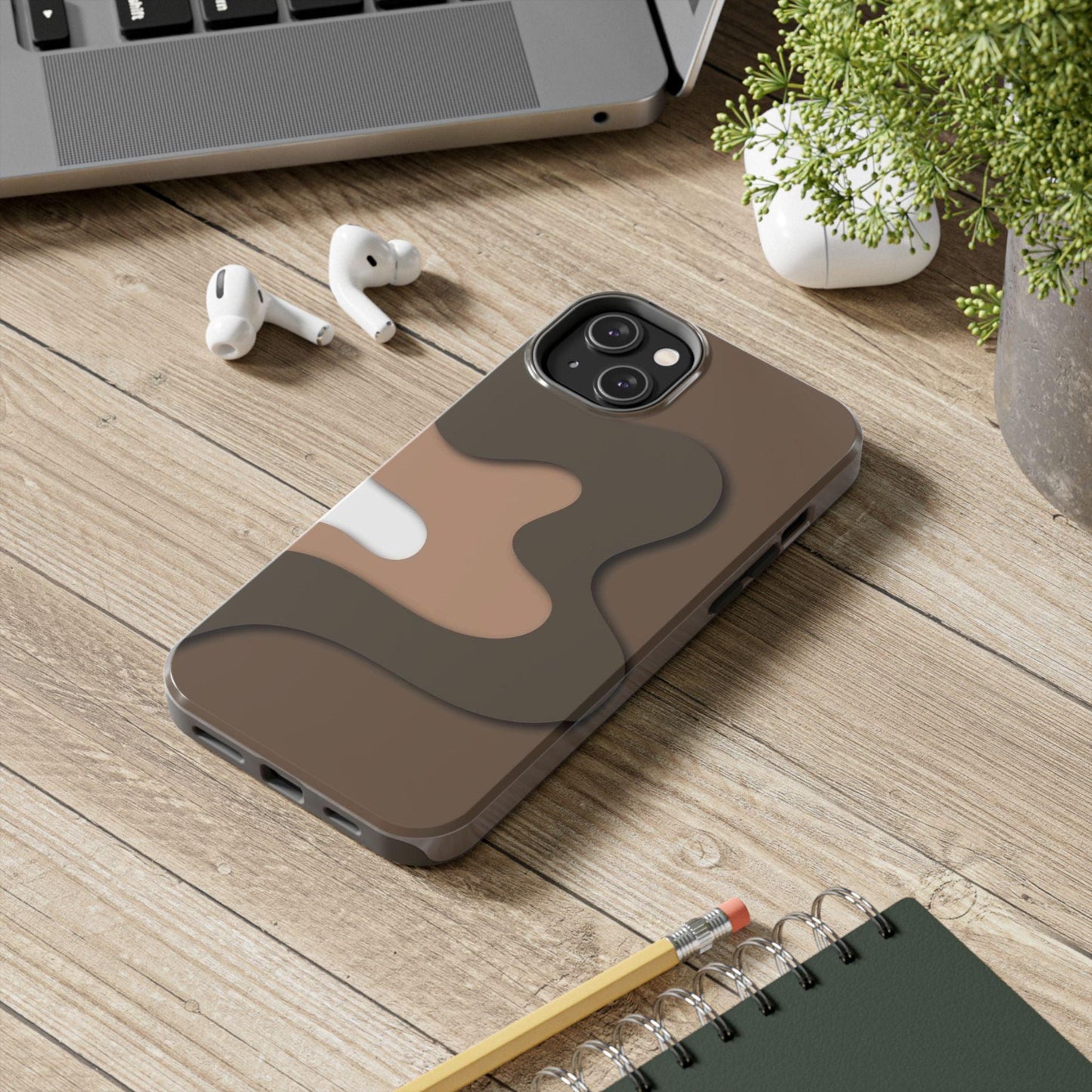 Brown Town Flows Tough iPhone Cases