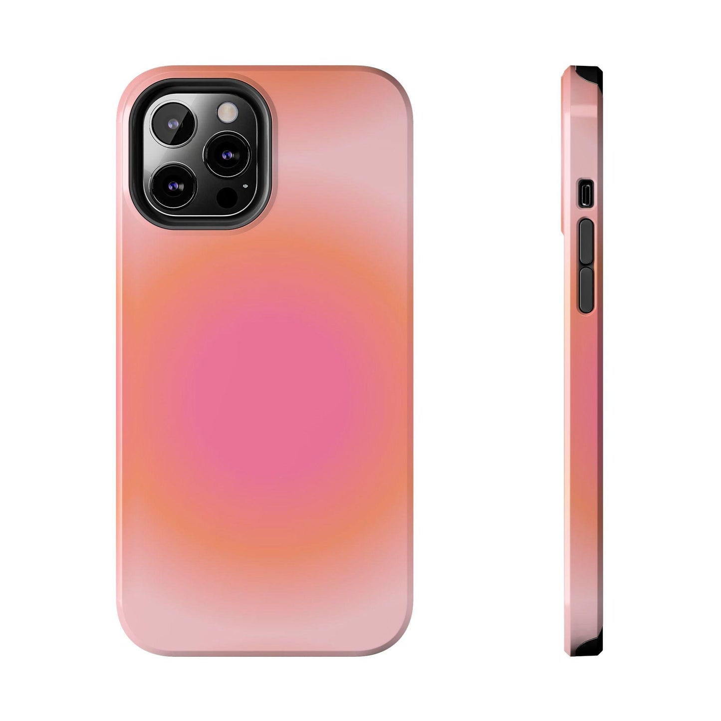 Coral Blushed Aura Tough iPhone Cases