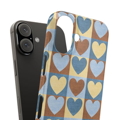 Retro Heart Mosaic Grid Case iPhone Cases