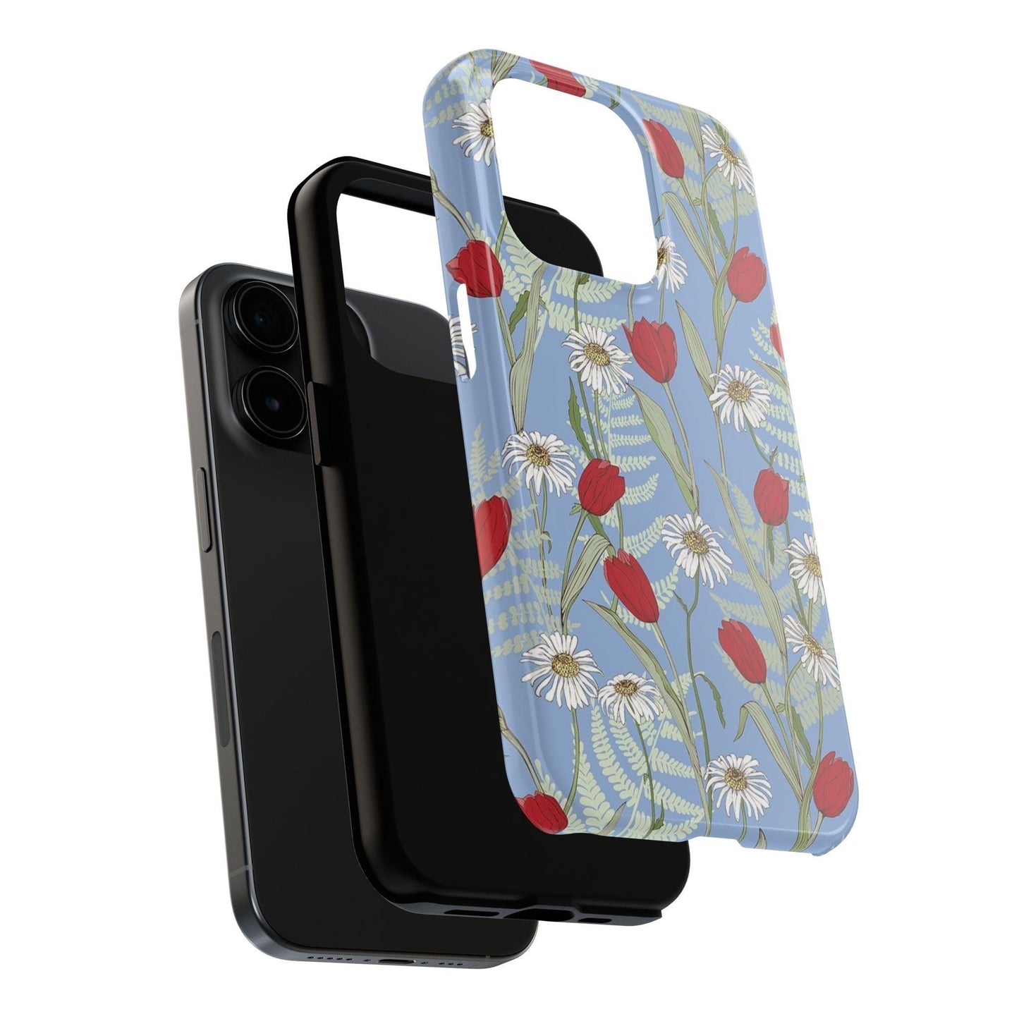 Blooms on Blue Tough iPhone Cases