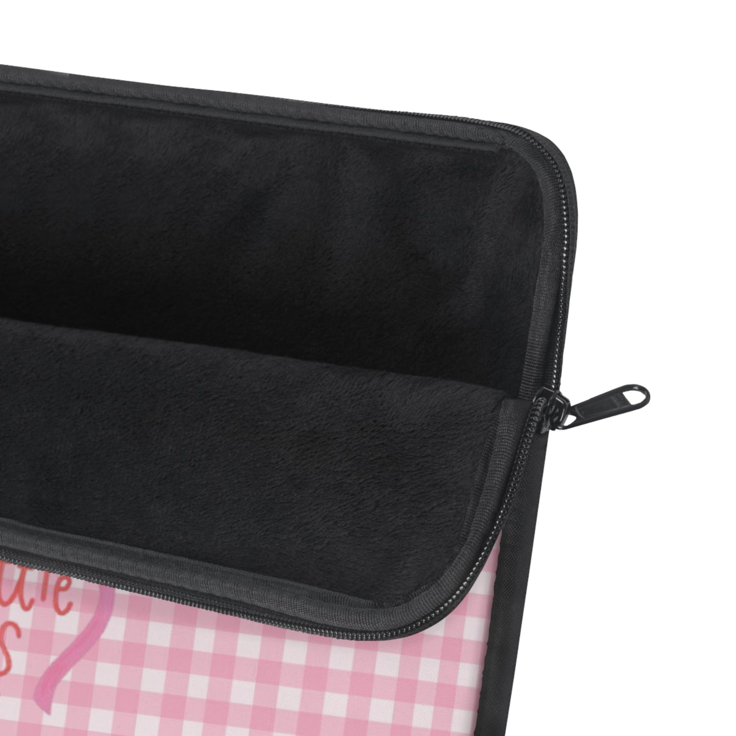 Celebrate Little Wins - Cute Pink Gingham Laptop Sleeve