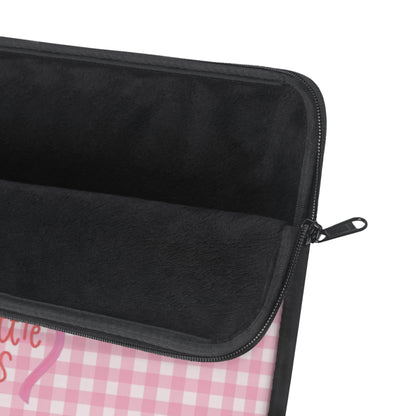 Celebrate Little Wins - Cute Pink Gingham Laptop Sleeve
