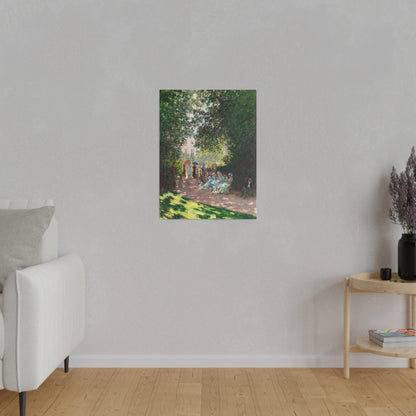 The Parc Monceau 1878 by Claude Monet on a Matte Canvas Stretched 0.75