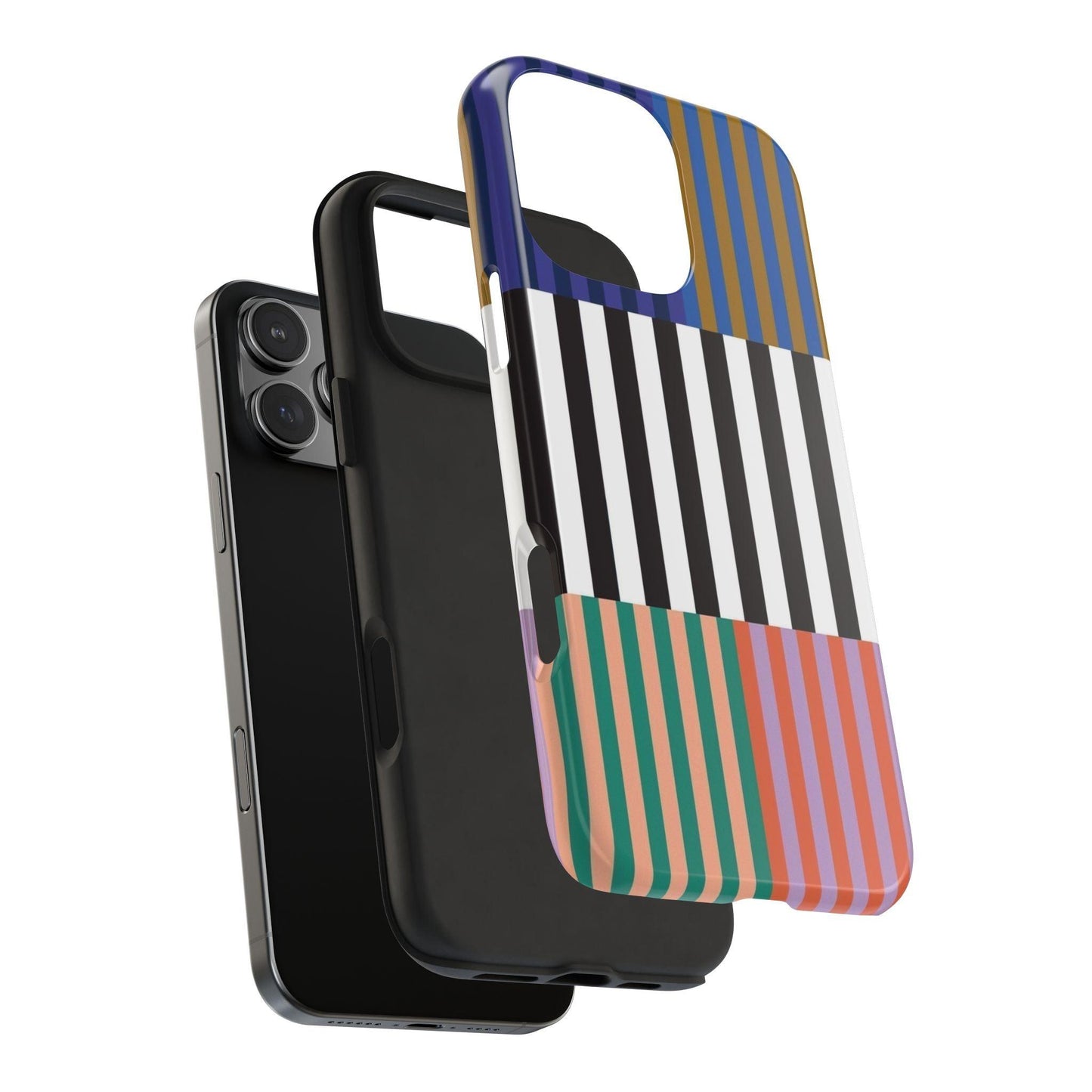 Striped Colorblock Symphony Tough iPhone Cases