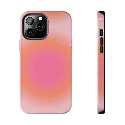 Coral Blushed Aura Tough iPhone Cases