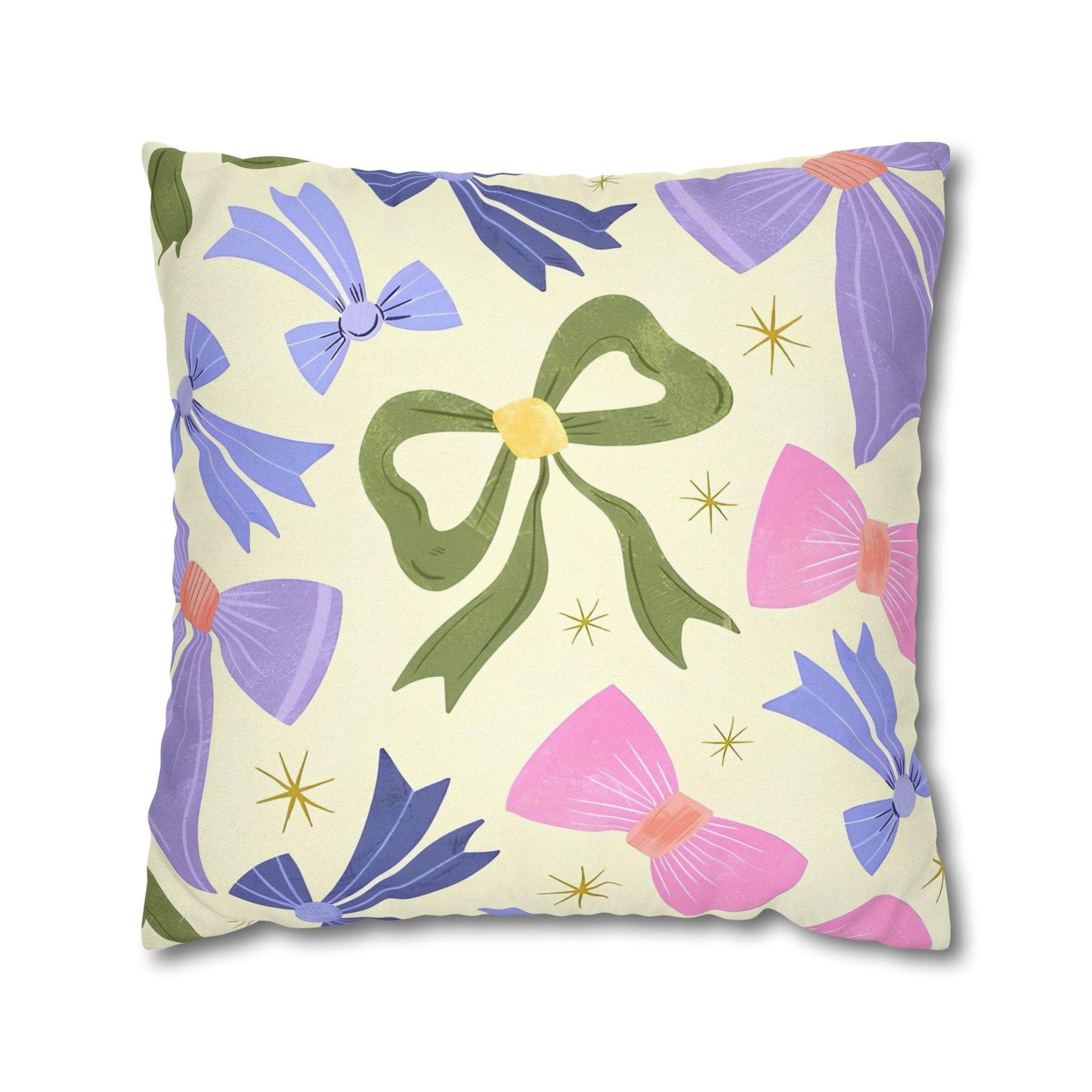 Colorful Festive Bows Cushion Cover - Spun Polyester Square Pillowcase - Available in 4 sizes