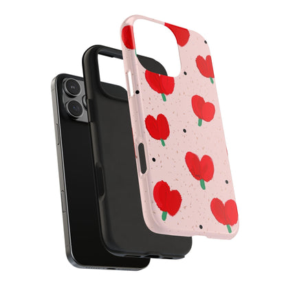 Floral Heart Aesthetic Tough iPhone Cases