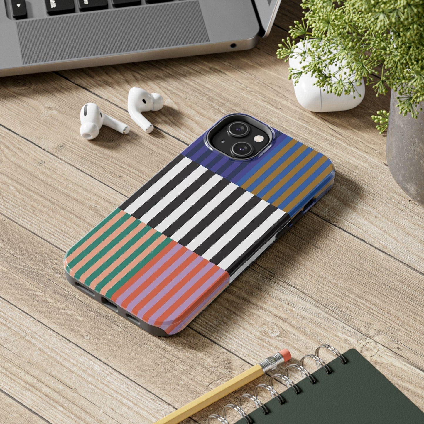 Striped Colorblock Symphony Tough iPhone Cases