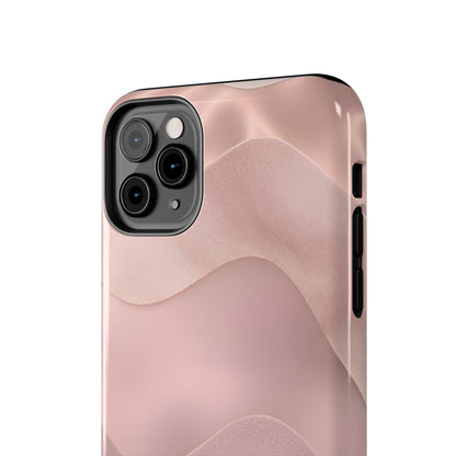 Blush Wave Satin Sandscape Tough iPhone Cases