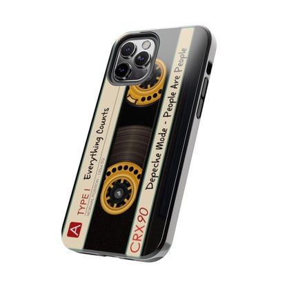 Nostalgic Old Cassette Tape with Yellow wheels iPhone Cases