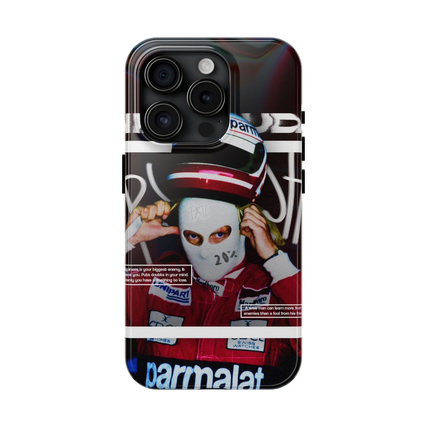 Racing-Inspired Tough Phone Case with Graffiti Design