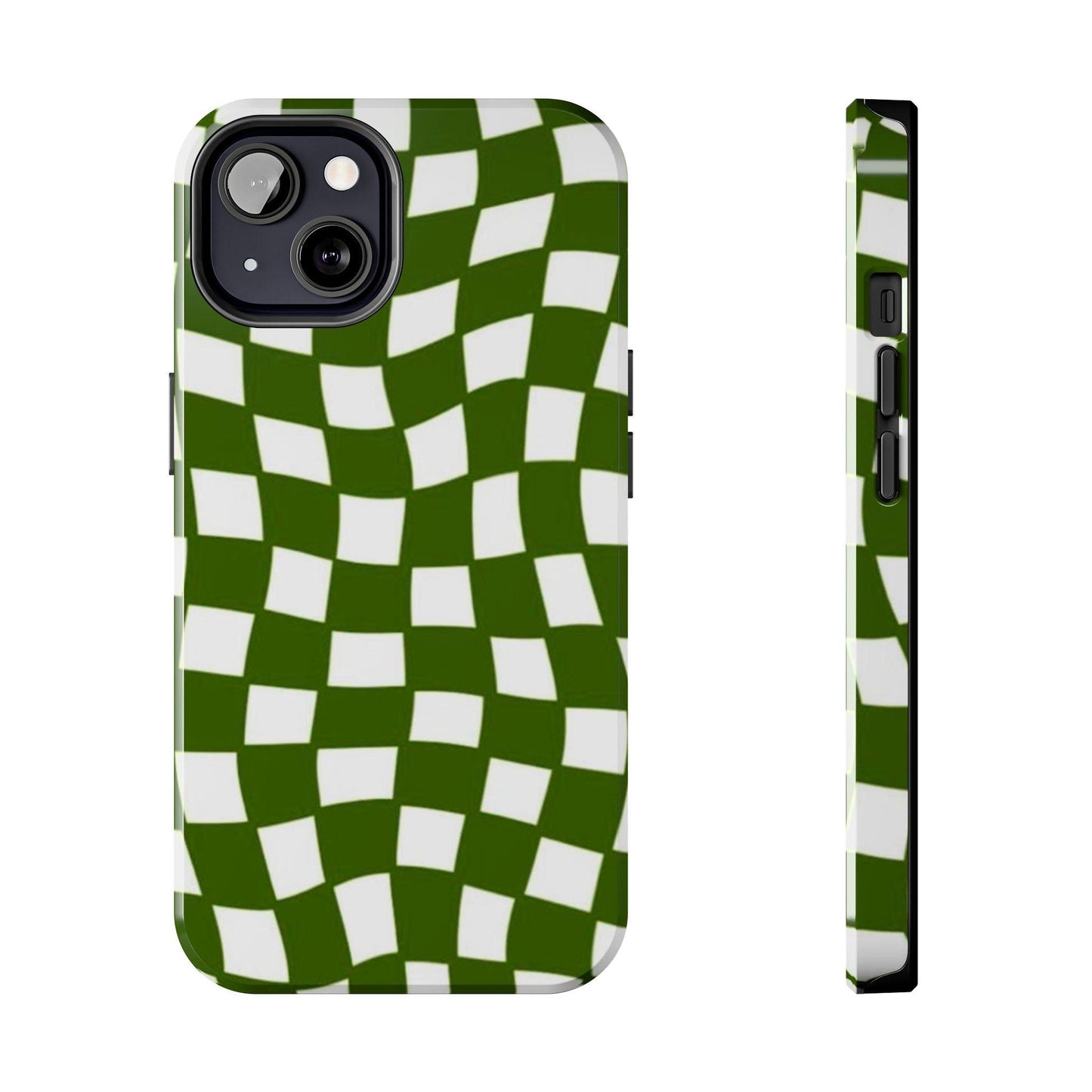 Green Checkmates Tough iPhone Cases