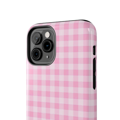 Pink Gingham Tough iPhone Cases