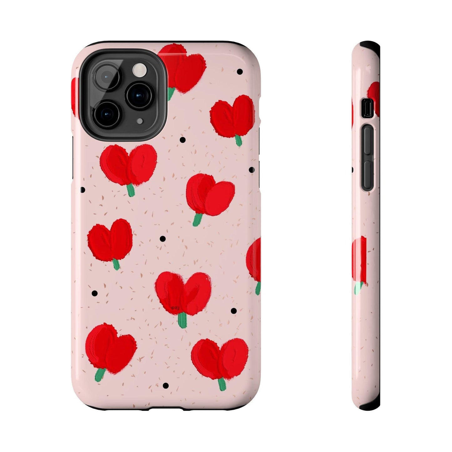 Floral Heart Aesthetic Tough iPhone Cases