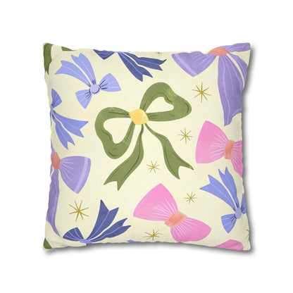 Colorful Festive Bows Cushion Cover - Spun Polyester Square Pillowcase - Available in 4 sizes