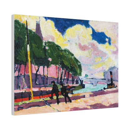 On the Banks of the Seine circa 1909 to 1912 painting by Henry Lyman Sayen on a Matte Canvas Stretched 0.75