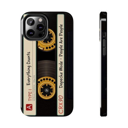 Nostalgic Old Cassette Tape with Yellow wheels iPhone Cases