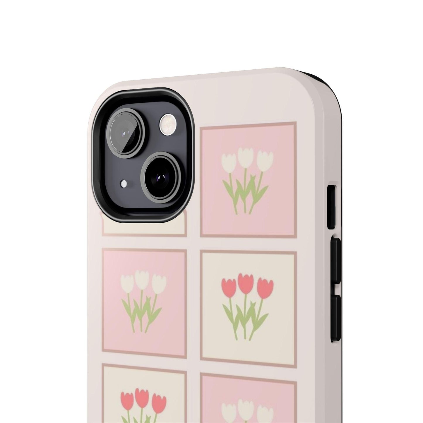 Floral Pastel Tulips Garden Tough iPhone Cases