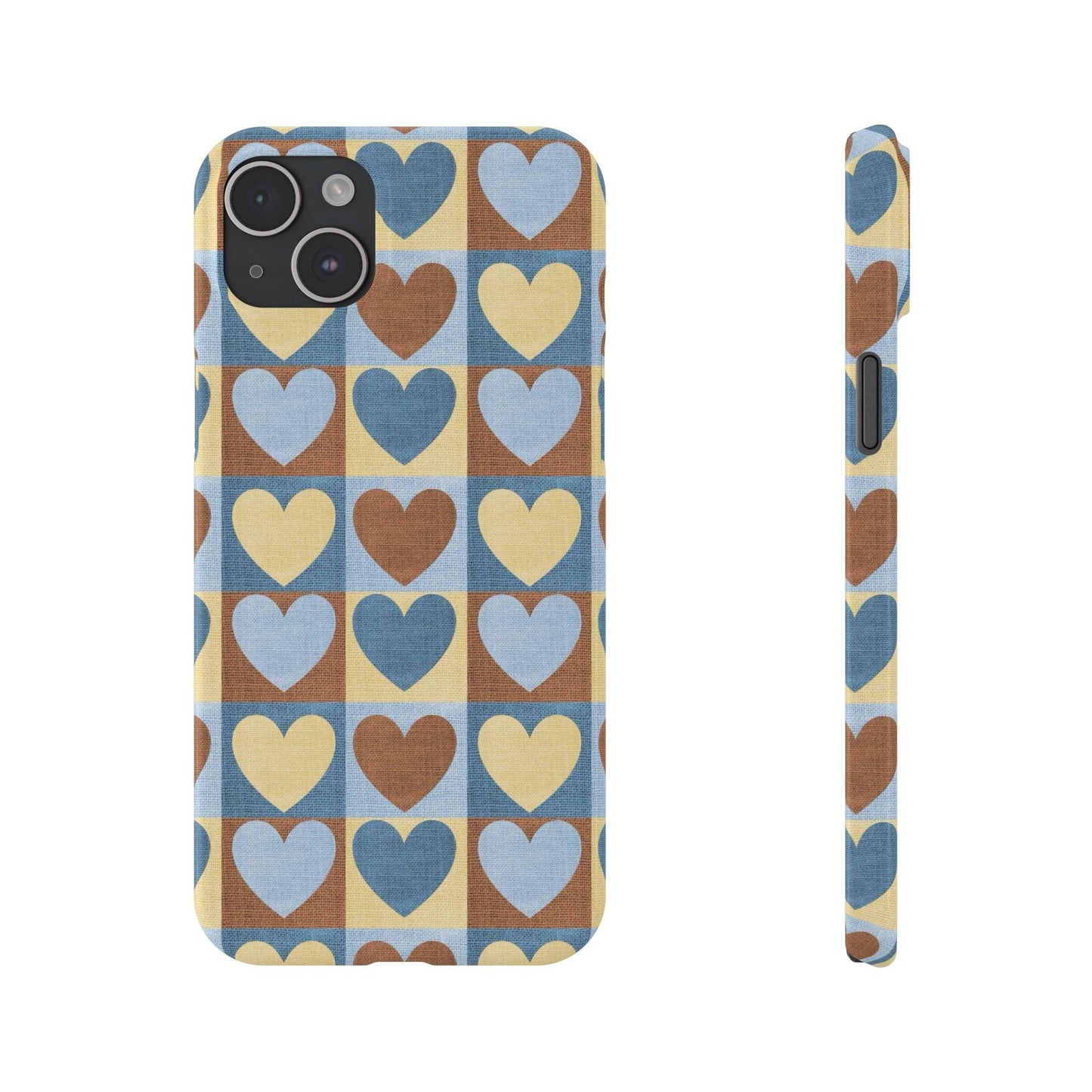 Retro Heart Mosaic Grid Case iPhone Cases