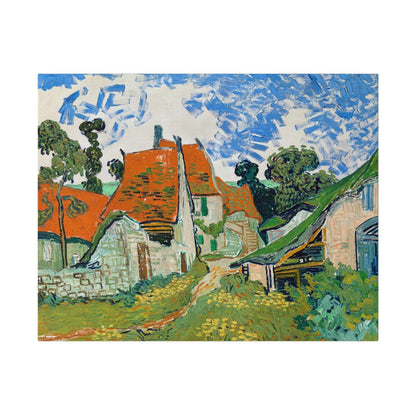 Vincent van Gogh's Street in Auvers-sur-Oise (1890) famous landscape painting - Matte Canvas, Stretched, 0.75"