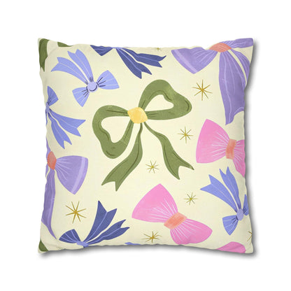 Colorful Festive Bows Cushion Cover - Spun Polyester Square Pillowcase - Available in 4 sizes