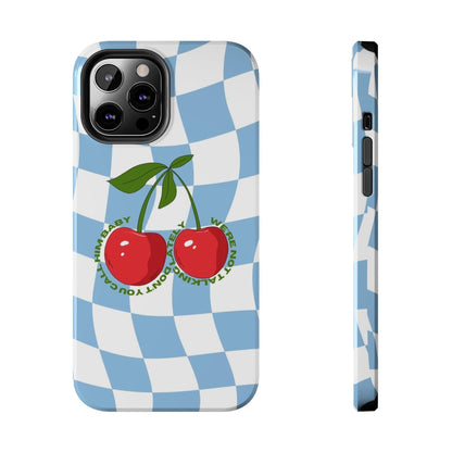 Cherry Gossip Check Tough iPhone Cases