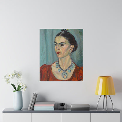 Frida Kahlo 1933 vintage woman portrait painting by Magda Pach on Matte Canvas Stretched 0.75