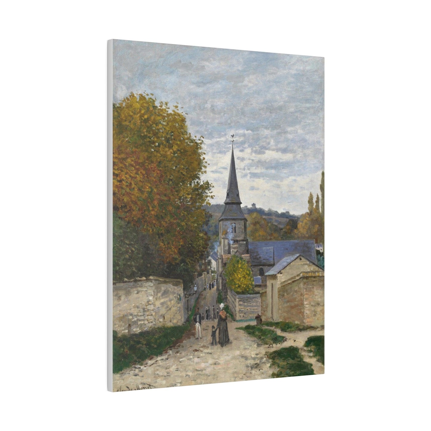 Claude Monet's Street in Sainte-Adresse (1867) famous painting - Matte Canvas, Stretched, 0.75"