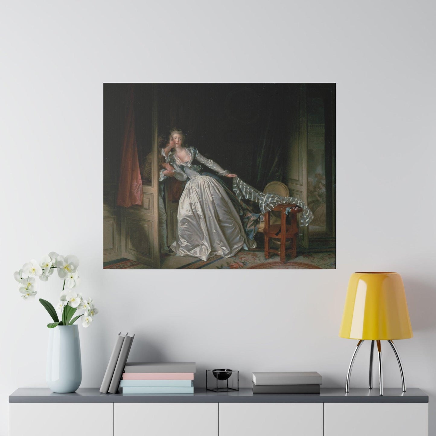 The Stolen Kiss by Jean-Honoré Fragonard - Matte Canvas, Stretched, 0.75"