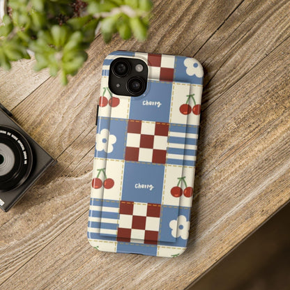 Cherry Blue Tri-Tone Tough iPhone Cases